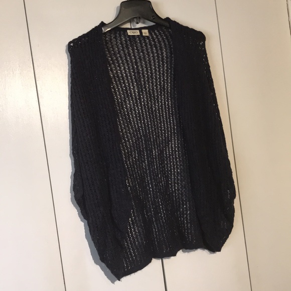 Cato Women’s Knit Cardigan Size Large Navy Blue Sleeveless Cardigan - Picture 4 of 6